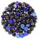 Czech 2-hole Cabochon beads 6mm Jet Full Azuro